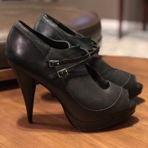 Black Fergie Bootie Heels